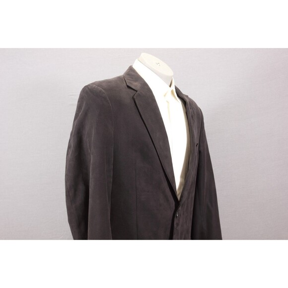 Jos A Bank Blazer Sport Coat Mens Black Micro-poly Suede 2 Btn Jacket 43L - Picture 2 of 10